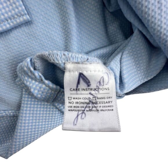 Mizzen + Main Spinnaker Shirt Mens 2XL Blue Check Trim Fit Stretch Performance - Picture 9 of 12